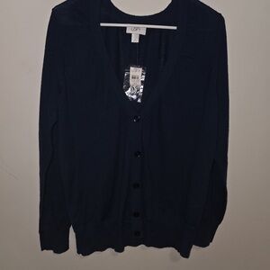 LOFT Navy V-Neck Cardigan